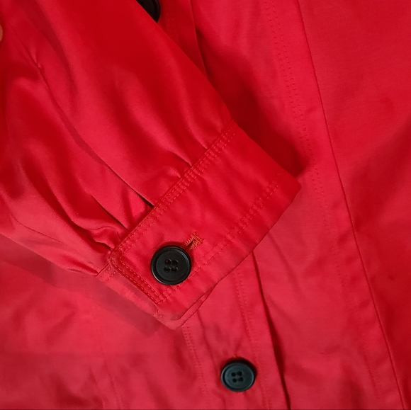 Mark of New York Woman's Long Sleeve Button Down Coat, Size: Medium Color: Red - Picture 5 of 11